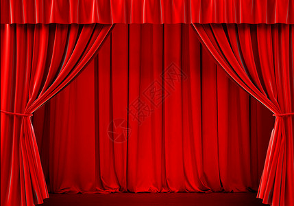 红帘子幕布背景设计图片