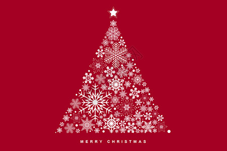 白色星星圣诞树圣诞节设计图片