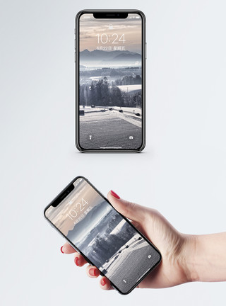 冬季景观雪景手机壁纸模板