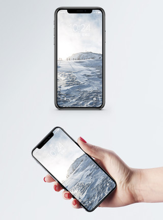 长白山冬天雪景手机壁纸模板