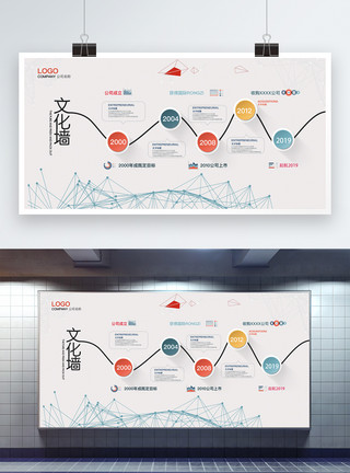 时间轴背景简约企业发展时间轴展板模板