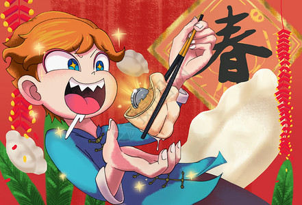 春节饺子背景图片