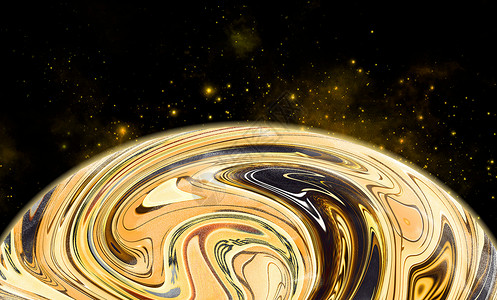 金色光效星星宇宙行星壁纸设计图片