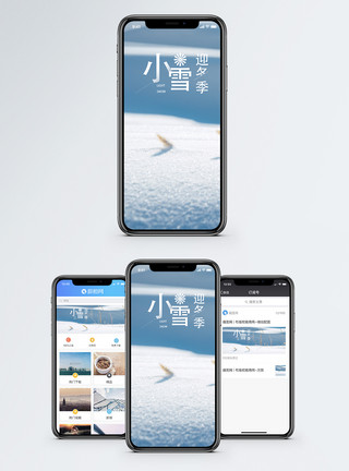 大寒节气小雪手机海报配图模板