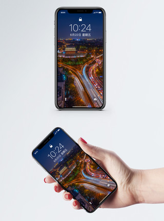 公路立交桥德胜门夜景手机壁纸模板