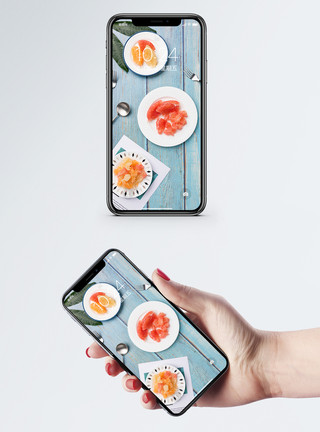 新鲜红柚果肉手机壁纸模板