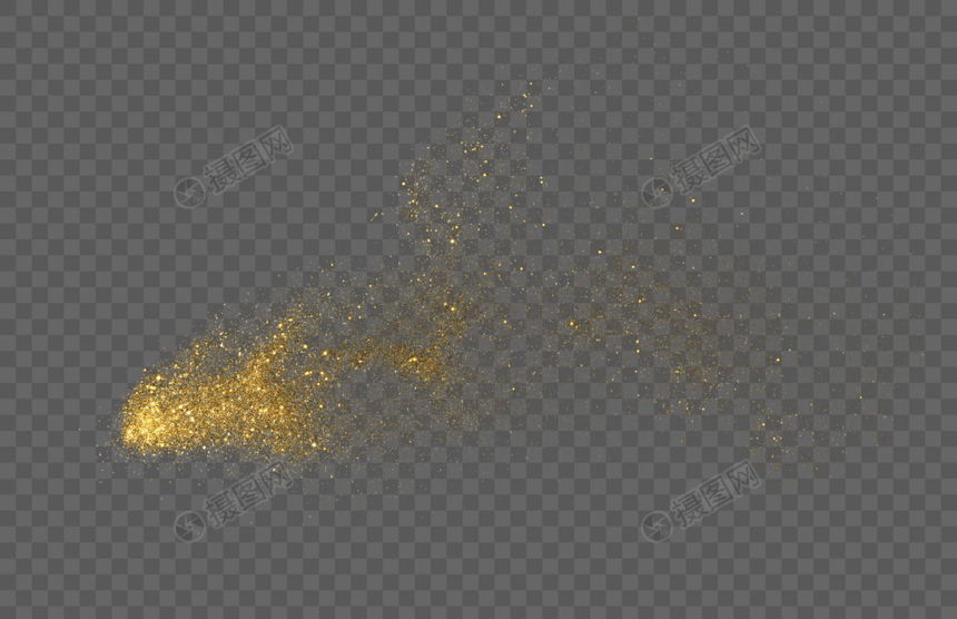 金黄色的粉尘爆炸元素图片