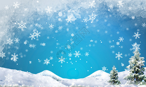 雪新年雪花背景设计图片