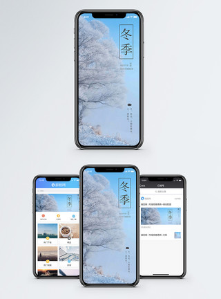 圣诞雪花冬季手机海报配图模板