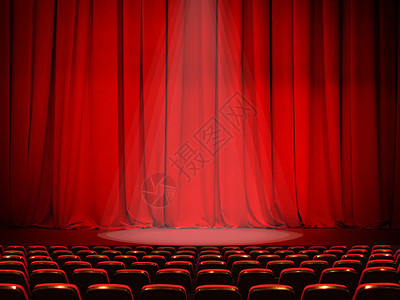 舞台红色幕舞台场景设计图片