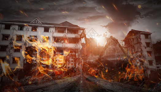 戈壁石火灾场景设计图片