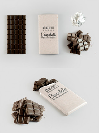 巧克力棒素材巧克力包装展示样机模板