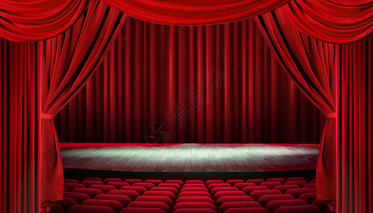 红帘舞台幕布场景设计图片