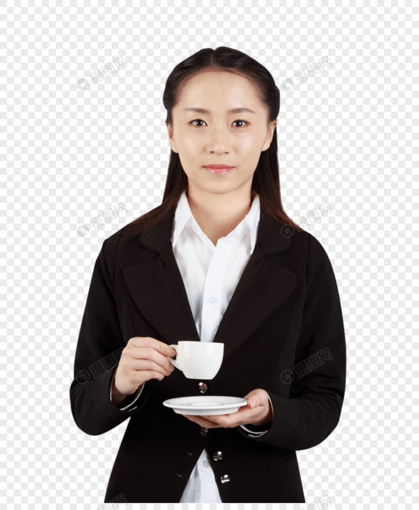 职业女士喝咖啡图片