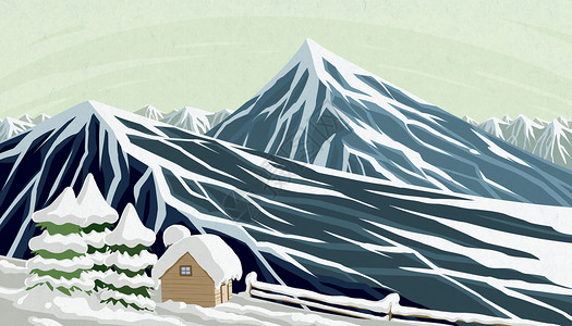 山顶积雪图片搜索雪山插画