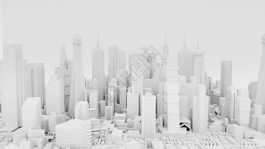 3D白模创意城市场景设计图片