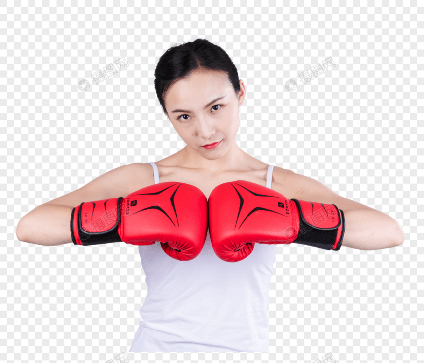 居家女人拳击运动图片