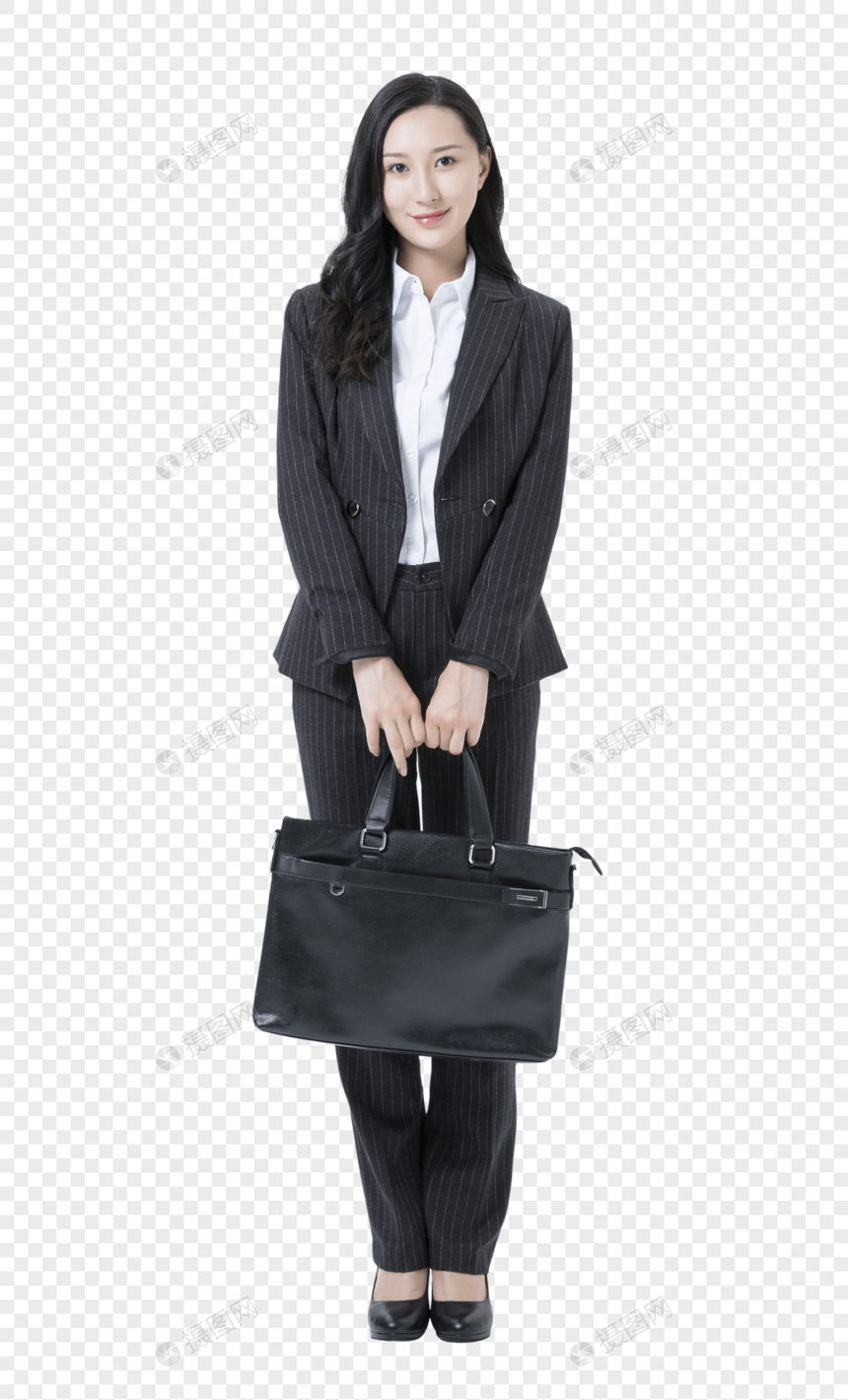 商务女性拿着公文包图片