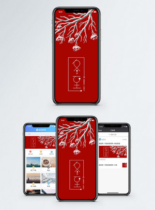 红色简约冬至手机配图海报模板
