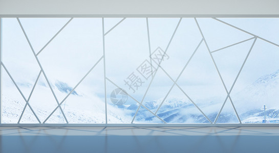 雪山景眺望远方设计图片