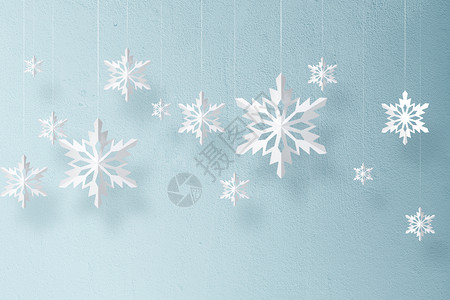 冰墙和漂流冰雪花剪纸设计图片