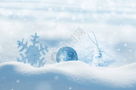 雪花背景冻结雪人高清图片