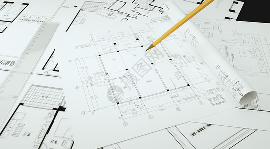 工程图纸建筑装饰工程高清图片