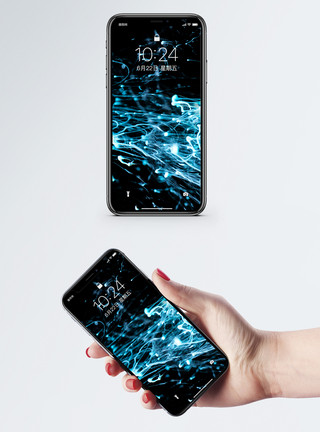 蓝色液体滴露创意液体场景手机壁纸模板