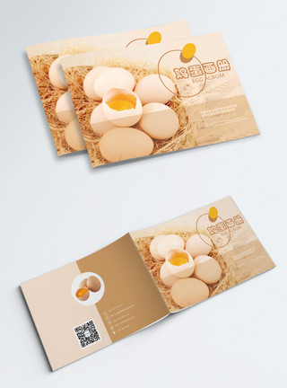 破裂的蛋壳黄色简约鸡蛋画册封面模板