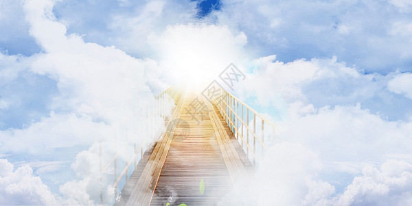 云端的桥引领前进高清图片