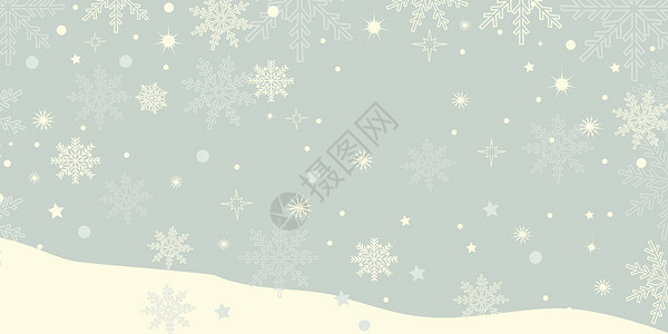 雪花与光晕冬季场景设计图片