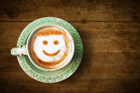 拿铁咖啡泡沫咖啡笑脸设计图片