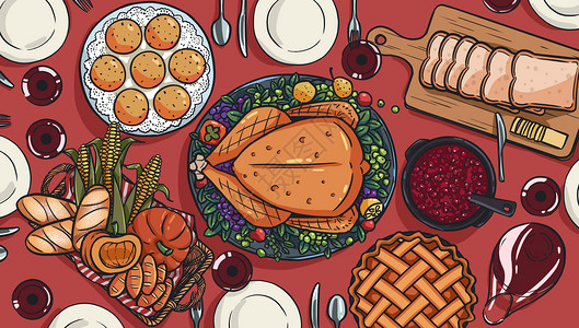 感恩节晚餐背景图片