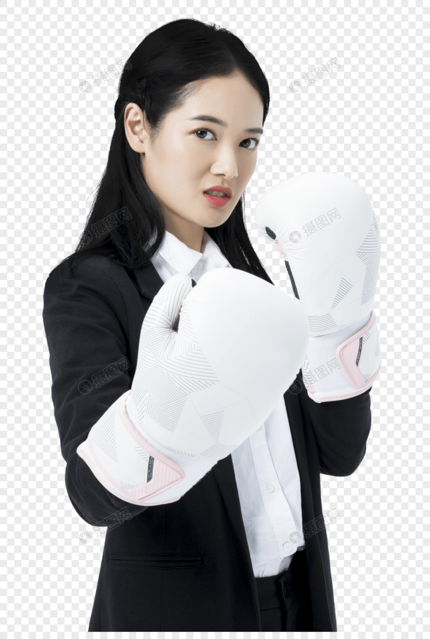 商务女性力量拳击图片