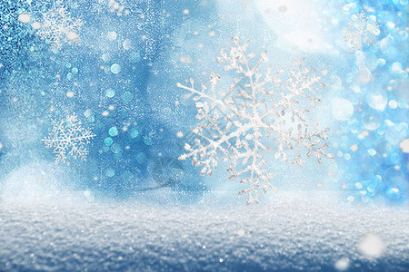冬天大雪景色雪花设计图片