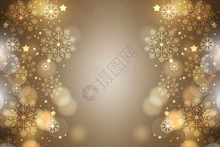 星星圣诞挂件金色雪花设计图片