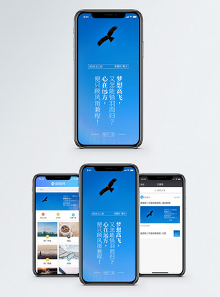 翱翔蓝天的海鸥梦想高飞手机海报配图模板