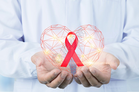 红色爱形素材关爱艾滋病设计图片