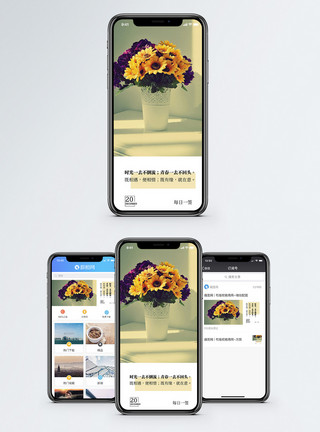 花瓶花朵时光手机海报配图模板
