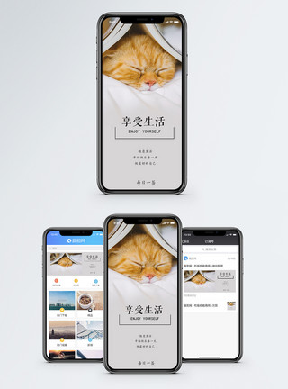 动物纲享受生活手机海报配图模板