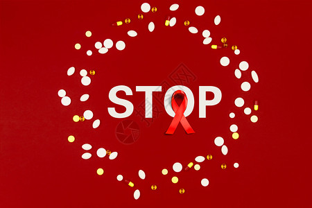 爱心红丝带世界艾滋病日设计图片