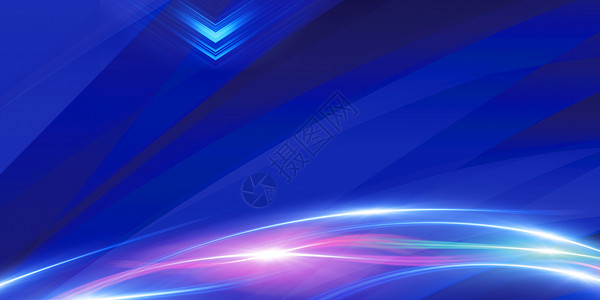 商务风展板科技蓝商务风设计图片