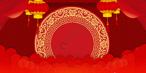 春节红素材红色喜庆背景设计图片