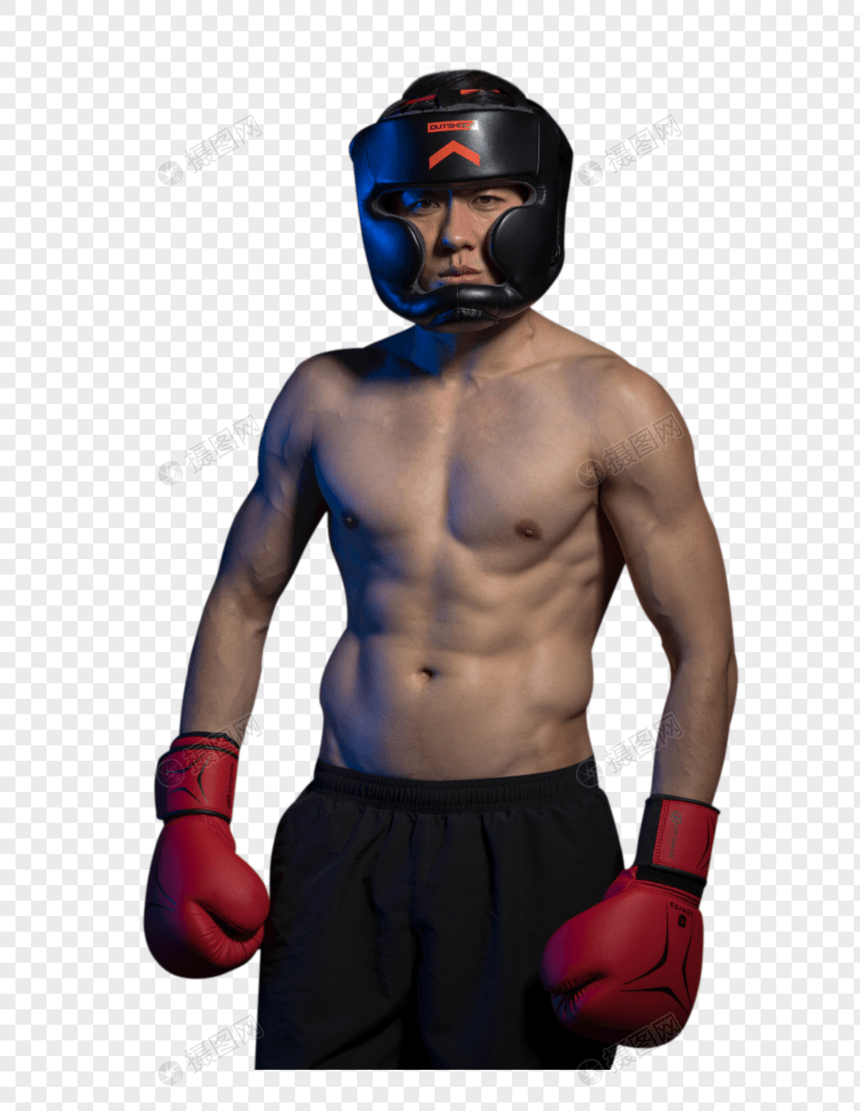 运动男性拳击肌肉创意照图片