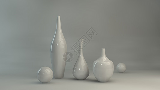 白色立体圆球花瓶设计图片