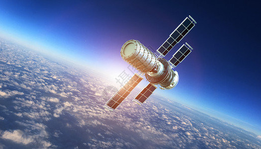 一座高塔太空卫星科技设计图片