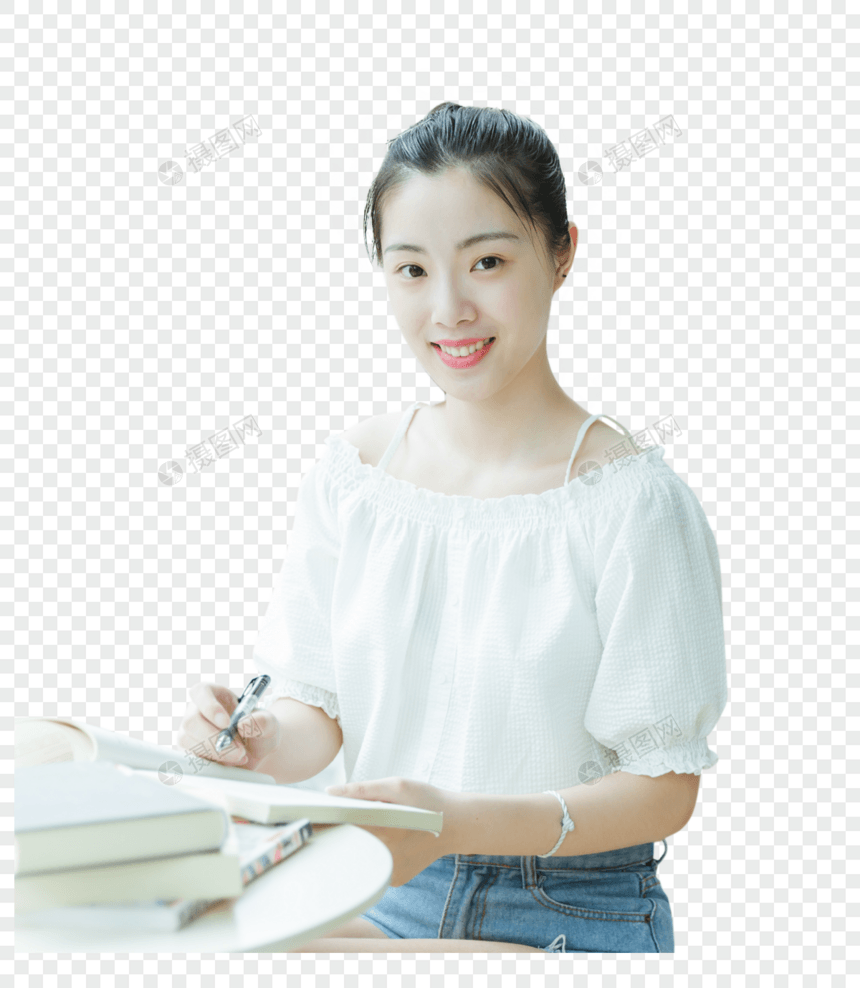 大学女生看书学习图片