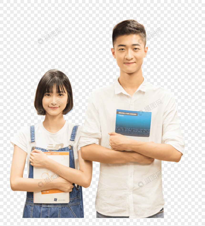 大学男女同学学习图片