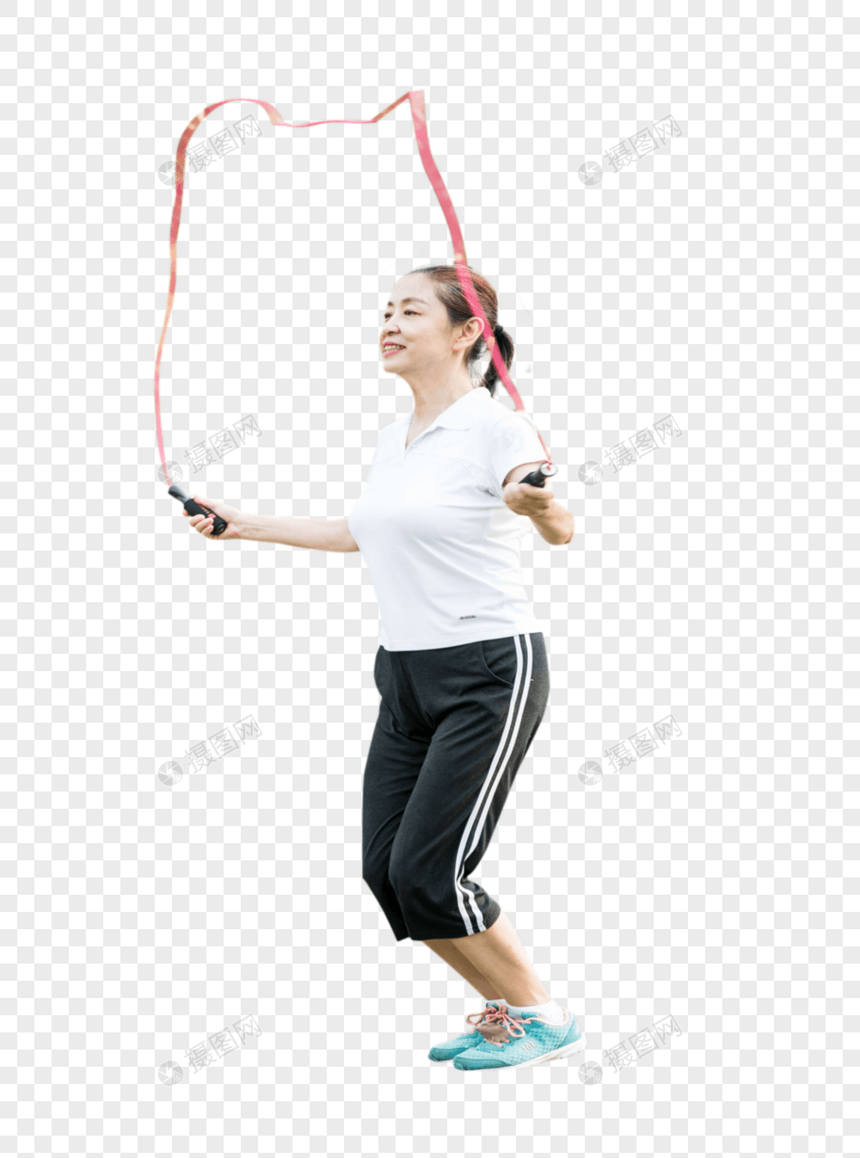 老年人运动锻炼跳绳图片