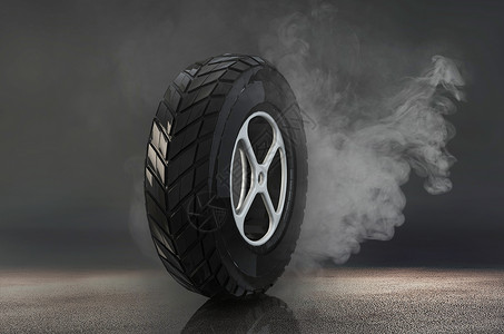 破轮胎烟雾中的轮胎设计图片